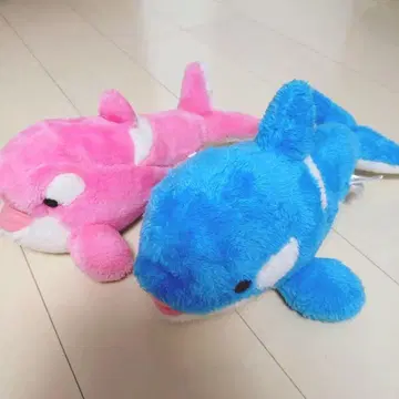 카모가와 씨월드 범고래 봉제 인형 마스코트 핑크 블루