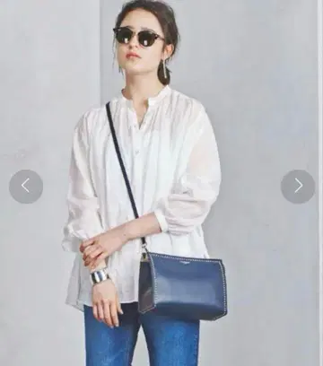 UNITED ARROWS 화이트 린넨 긴팔 셔츠
