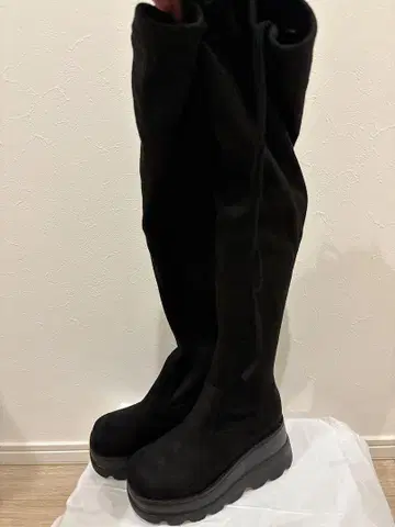 GRL 롱 부츠 니하이 블랙 23.5cm