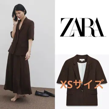ZARA 자라 린넨 소재 숏 슬리브 블레이저