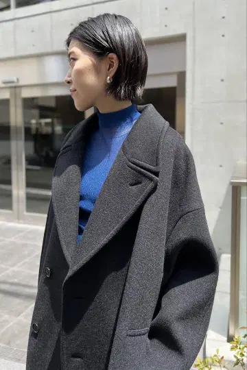 스터링 루어 울 캐시미어 롱 코트