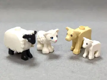 레고 염소 양 부자 동물 가축 미니 피규어