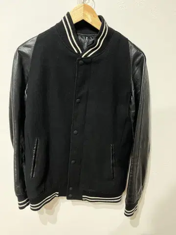 glamb 가죽 바시티 자켓 M 그램 블랙