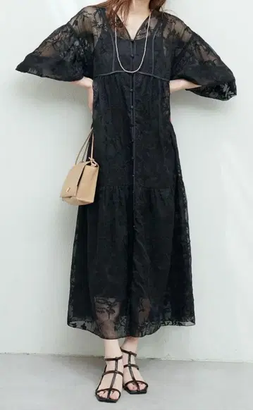 natural couture 자수 레이스 원피스