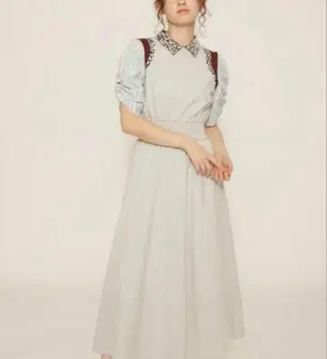 FURFUR 퍼퍼 믹스 마테리얼 드레스