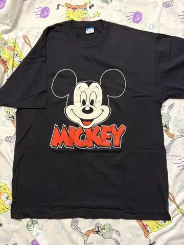 90s DISNEY 'MICKEY FACE BLACK' SIZE:XXL