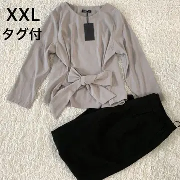 택 포함 셋업 빅 사이즈 XXL 팬츠 드레스 pourvous