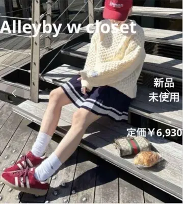 [ 새상품 ] Alleyby w closet 테니스풍 니트 플리츠 스커트