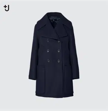 네이비 더블 브레스트 코트 UNIQLO