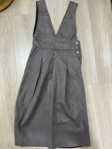 ZARA 그레이 V넥 슬리브리스 드레스 US:XS