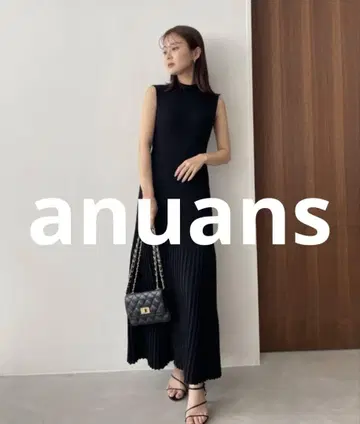 거의 미사용 anuans 니트 원피스 SMALL 블랙 여성용