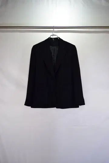 구제 의류 블랙 스트라이프 숏 테일러드 자켓 빈티지 80s 90s