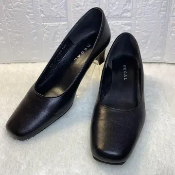 [ 새상품급 ] REGAL 리갈 블랙 펌프스 스퀘어토 22.5cm