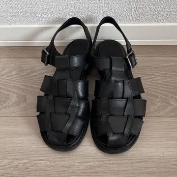 Paraboot 구르카 샌들 가죽 블랙 사이즈 4 23.5cm