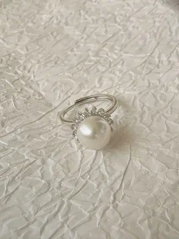 담수 진주 썬플라워 반지 큐빅 지르코니아 25