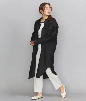 Americana 롱 빅 셔츠 원피스 로고 자수 블랙