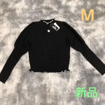 새상품 MARY QUANT 가을 긴팔 니트 풀오버 마리콴트 블랙