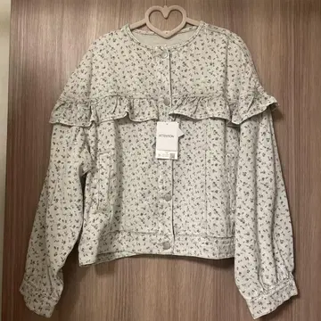 시마무라 melume 미니 꽃무늬 프릴 G 재킷 그레이