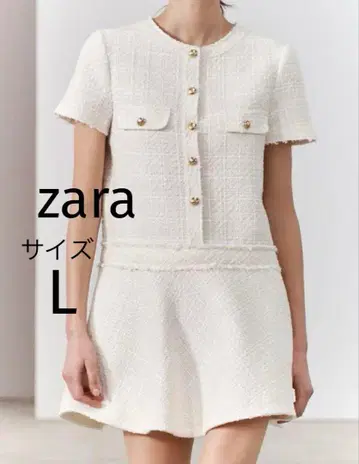 zara ZW COLLECTION 텍스처 원피스 트위드 원피스