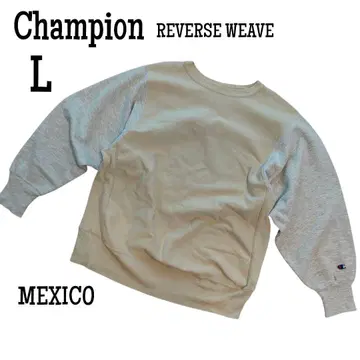 [ 레어 ] Champion 리버스 위브 베이지 그레이 L 무눈