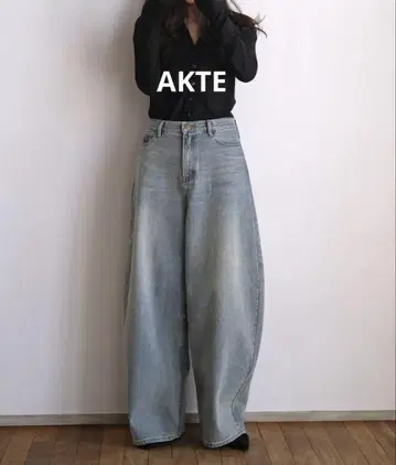 AKTE 배기 탑 데님 팬츠
