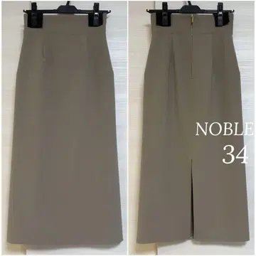 새상품급 NOBLE 저지 라이크 컬러 타이트 스커트 베이지 34