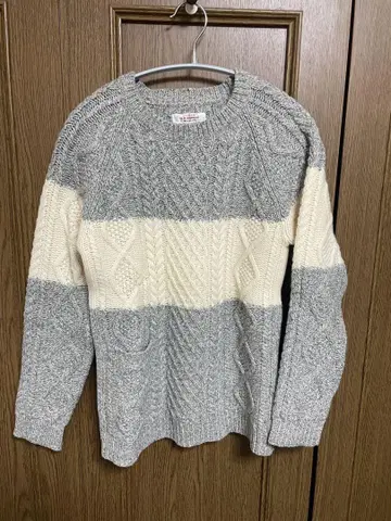 가격 협상 OK H.R.MARKET 케이블 니트 스웨터 긴팔 그레이