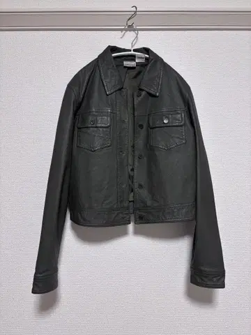 가죽 숏 자켓 다크 그레이