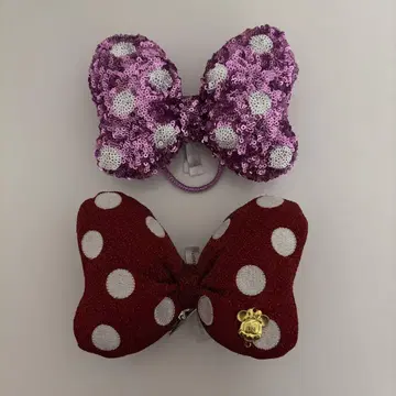 디즈니 Disney 미니 리본 머리끈 세트
