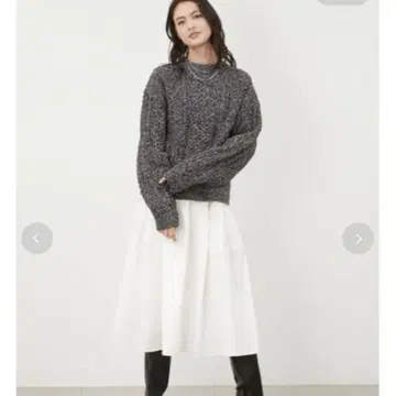 Mila Owen 니트 스웨터 다크 그레이 화이트 믹스 M 사이즈 1