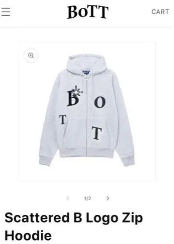 BoTT 그레이 지퍼 후드티 M