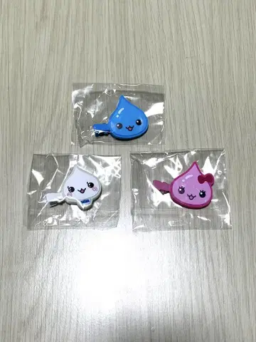 물방울짱 러버 앞머리 클립 3세트