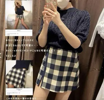 ZARA 완판템 깅엄 체크 패턴 미니 스커트