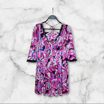 MARS Y2K 히메갸루 푸치 패턴 원피스 튜닉 핑크 꽃무늬