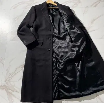 컨디션 최상 아르마니 콜레치오니 최고급 맥시 길이 헤링본 체스터 코트