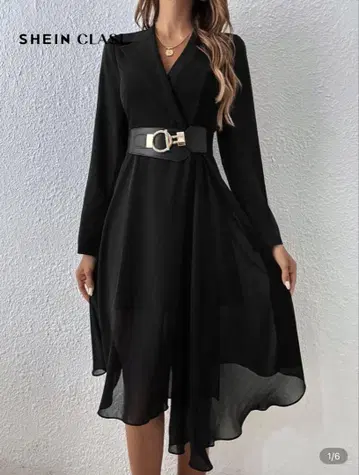 SHEIN CLAS 블랙 원피스 A라인