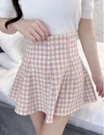 Lumignon houndstooth high waist skirt