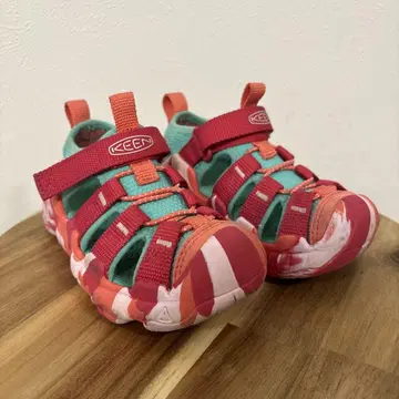 KEEN 아웃도어 샌들 레드 핑크 키즈 15cm