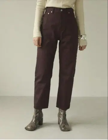 TODAYFUL Emma's Denim 버건디 스트레이트 데님