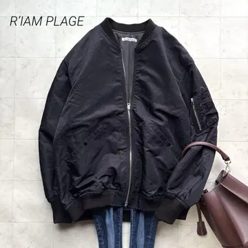 미사용품 [ R'IAM ] MA1 MIDDLE 블루종 블랙 플라주