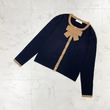 MISS J 크루넥 리본 가디건 블랙 사이즈 38*HD373