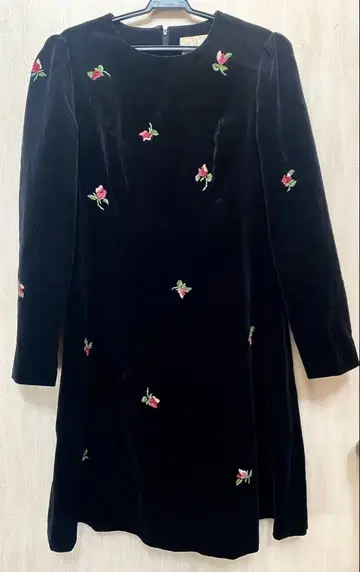 VINTAGE 자수 벨로아 원피스
