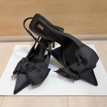 ZARA 리본 포함 샌들 뮬 블랙 35 심플 가을 코디 자라