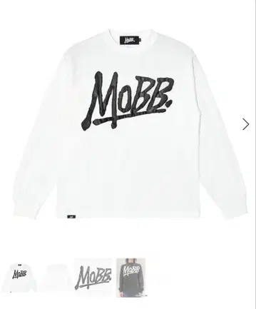 MOBB 로고 프린트 긴팔T셔츠 화이트