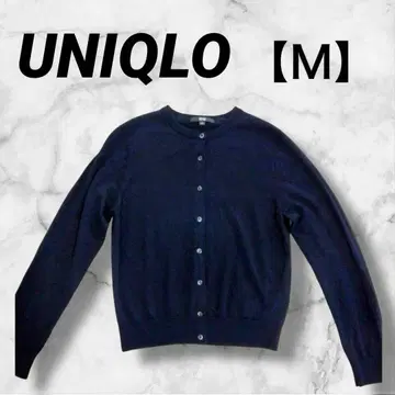 S0002 유니클로 울 니트 가디건 크루넥 긴팔 블랙 네이비
