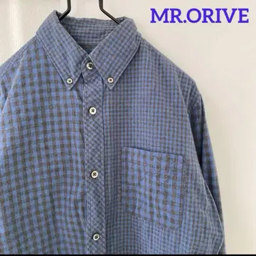 MR.ORIVE 버튼 다운 긴팔 셔츠 블루 계열 체크
