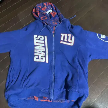 NFL GIANTS 자이언츠 지퍼 후드티 파랑 US 구제 의류 리버서블