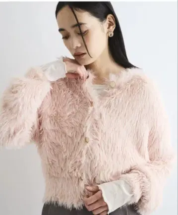 VIS 토끼 터치 가디건 핑크