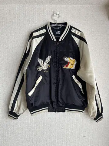 자수 스카잔 일본제 블랙/화이트 vintage