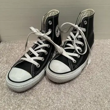 CONVERSE ALL STAR 블랙 가죽 스니커즈
